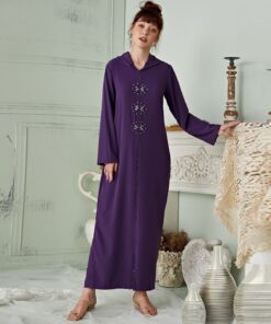 robe djellaba pour femme de couleur violet