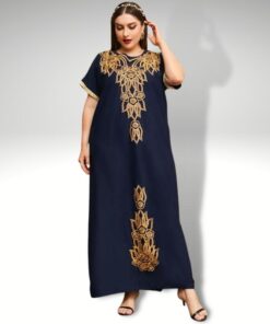 robe djellaba à manche courte pour femme