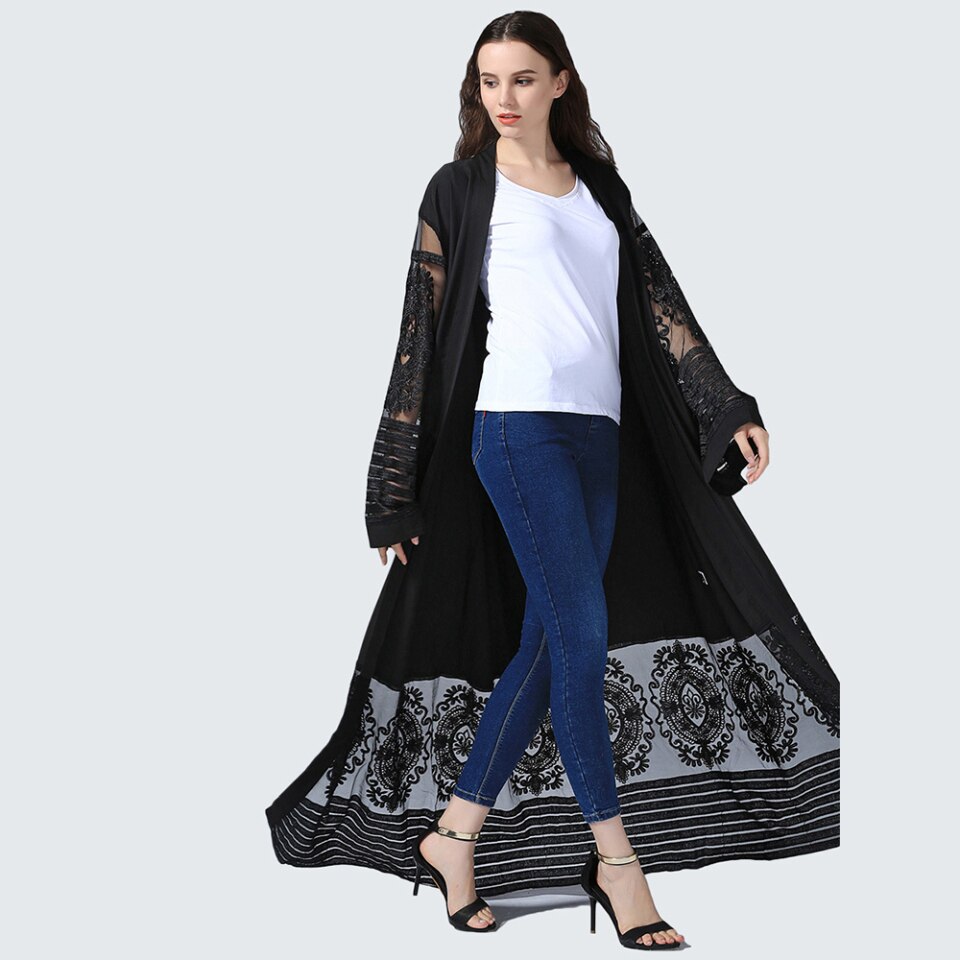 abaya kimono rose poudré – Image 8