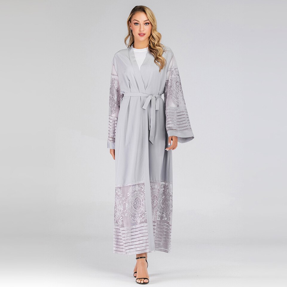abaya kimono rose poudré – Image 5