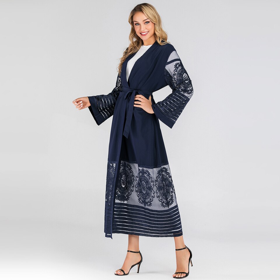 abaya kimono rose poudré – Image 3