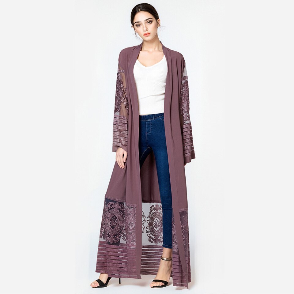 abaya kimono rose poudré