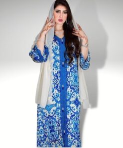 djellaba bleu marine