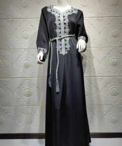 djellaba noir femme simple