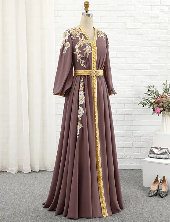 caftan marocain rose