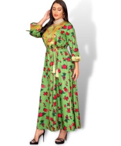 robe djellaba pour femme de couleur vert kaki