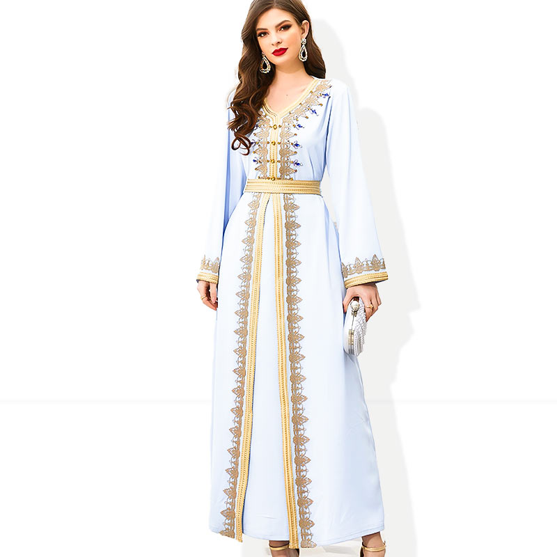 caftan bleu ciel moderne