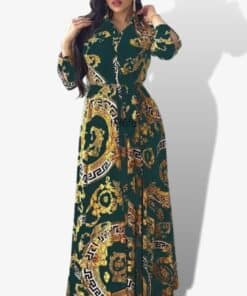 robe djellaba dubai de couleur vert olive jaune
