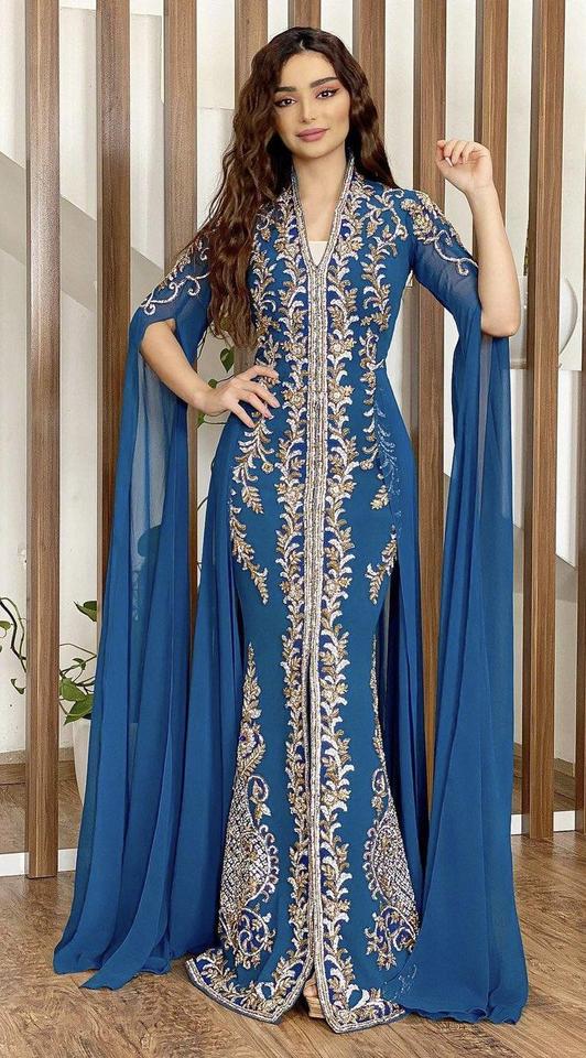 caftan lalla salma bleu