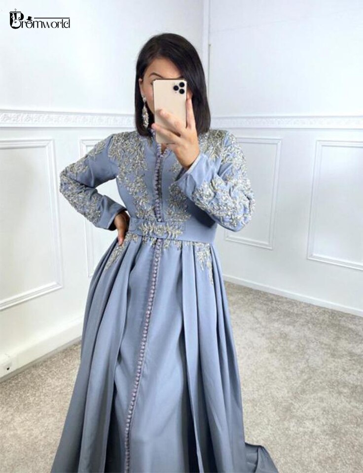 caftan bleu clair