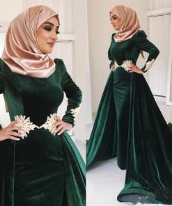 caftan vert en velour