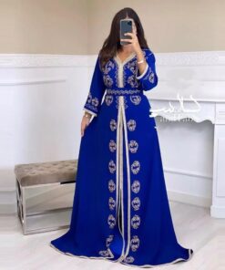 caftan marocain bleu roi
