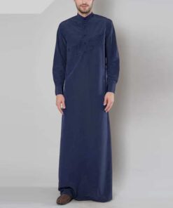 djellaba homme bleu marine