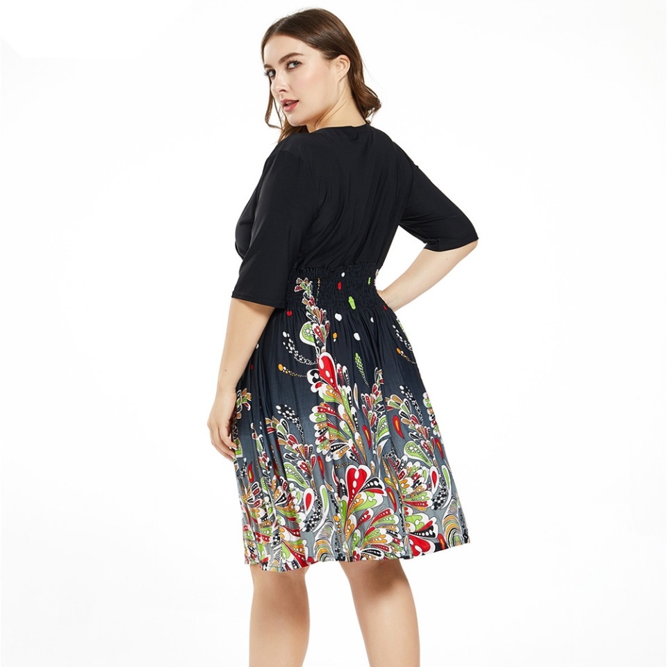 Robe mi longue fleurie