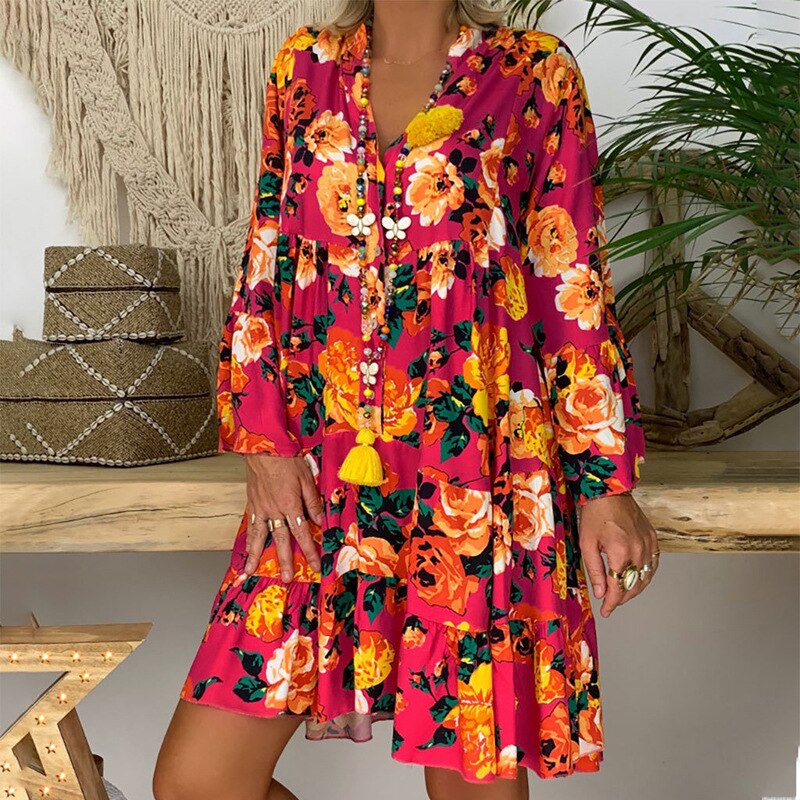 robe mango jaune fleurie – Image 4
