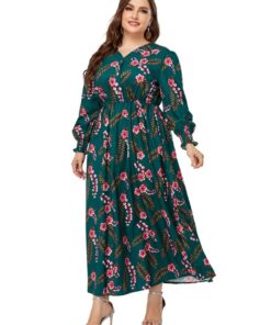 Robe Verte Fleurie