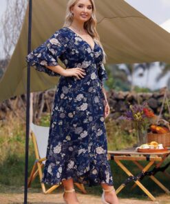 Robe Fleurie Bleu