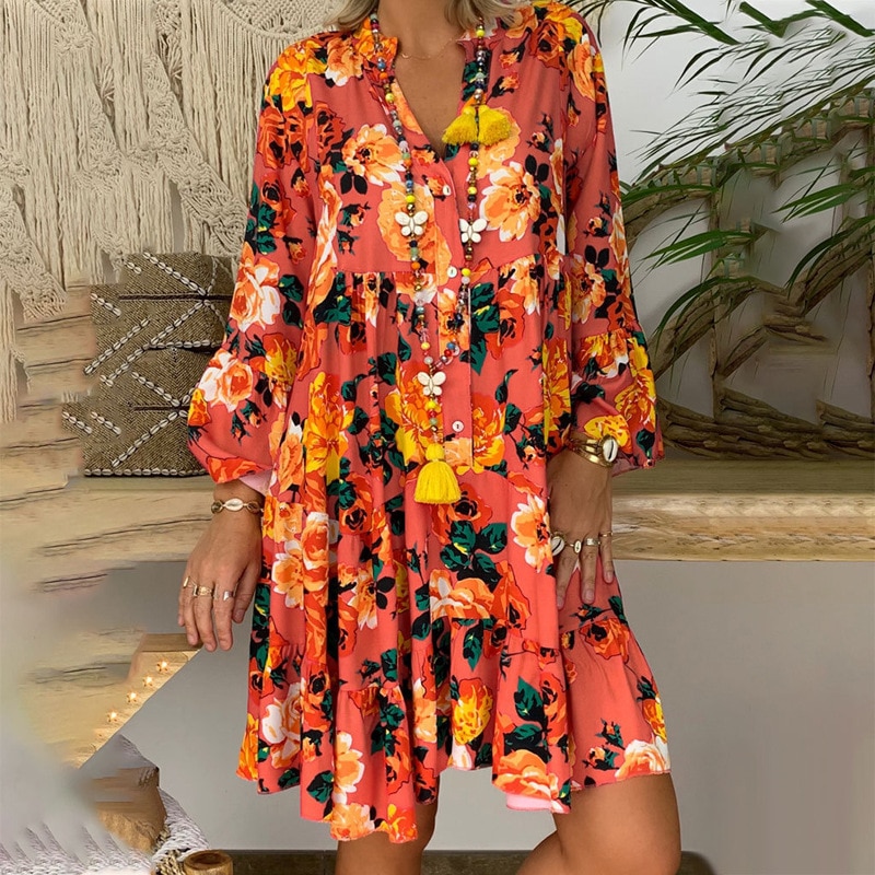 robe mango jaune fleurie – Image 10