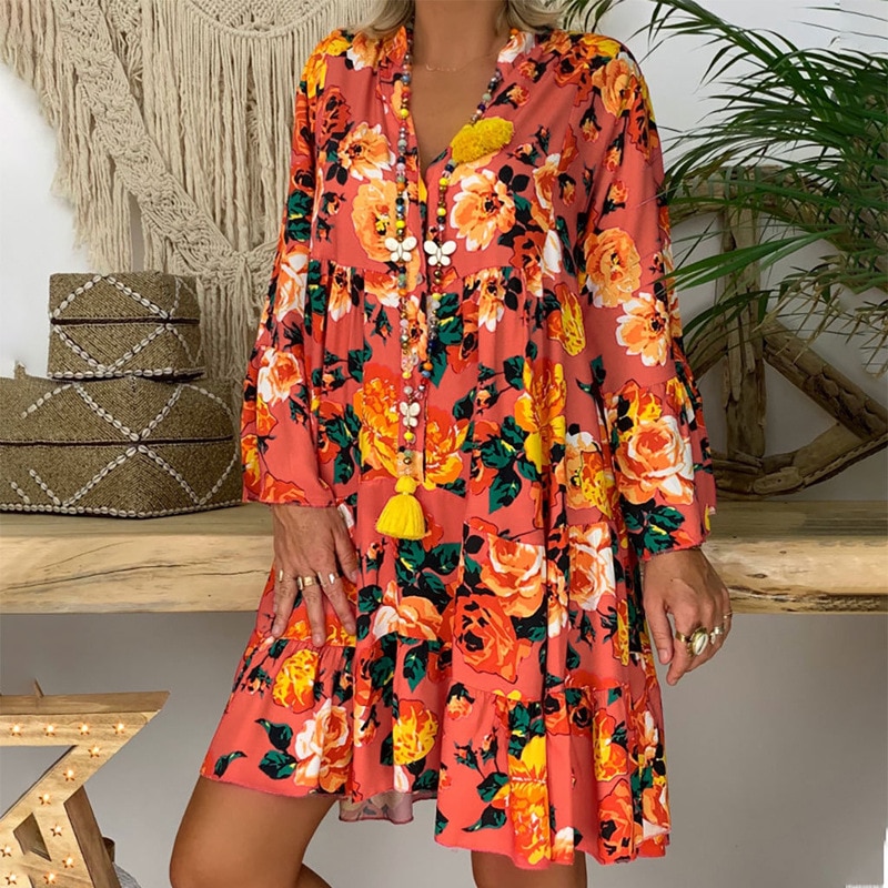 robe mango jaune fleurie – Image 11