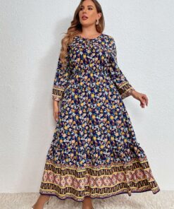 robe noire fleurie