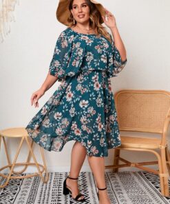 robe bleu a fleur